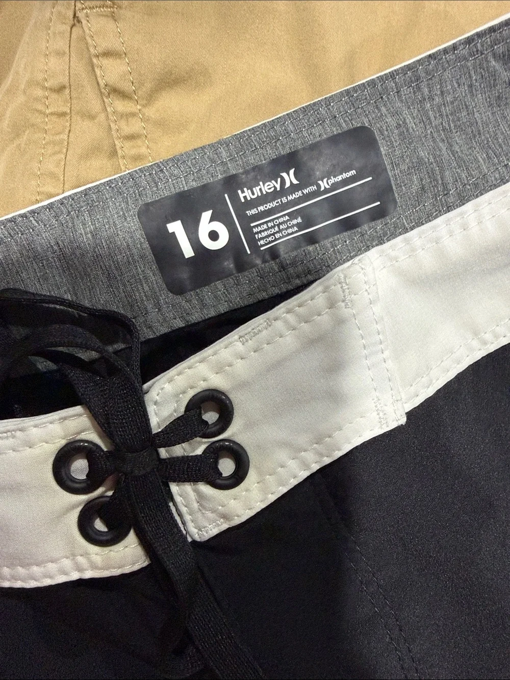 Hurley Black and White Big Kids Board Shorts